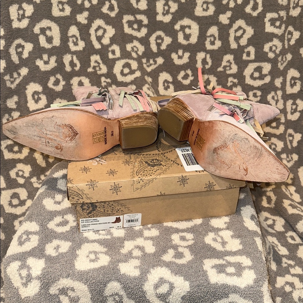 Free People Collection Lawless Fringe Western Booties in Pink Multi ππ - Picture 14 of 17